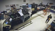 High shot of helicopter in factory. (National Geographic/Alex Macdonald)