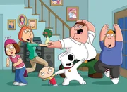 (17. Staffel) - (v,l.n.r.) Meg Griffin; Lois Griffin; Stewie Griffin; Brian Griffin; Peter Griffin; Chris Griffin