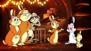 v.li.: Ma Rabbit, Pa Rabbit, Elderly Rabbit, Veronica Rabbit, Bunnicula, Toddler Rabbit