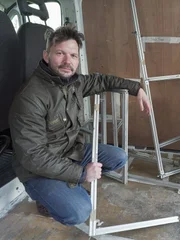 Jimmy Doherty and Sam as they work on the build.