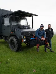 Jimmy De Ville and Jimmy Doherty with the Unimog.