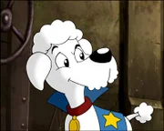 Der Superpudel Puck macht seinem Namen alle Ehre: Er befreit Bibi und Florian aus den Händen von Katzengold.