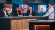 Zu Gast bei Louis Klamroth v.l.n.r. Christoph Schwennicke, Tanja Schweiger und Jens Spahn.