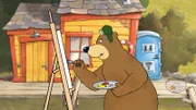 Dr. Brumm hat endlich die richtige Malvorlage gefunden und vollendet sein Kunstwerk.