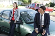 V.l.: Brennan (Emily Deschanel) und Booth (David Boreanaz)