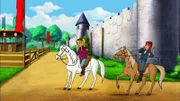 Bibi (l.) und Tina (r.) reiten um die Wette.