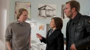 Auf einen von Lilis Gläubigern ist Katrin inzwischen gestoßen. Stefan Müller ist Vater eines hyperaktiven Kindes und hat Lili eine große Geldsumme für den Aufbau einer Einrichtung für verhaltensauffällige Kinder geliehen. Als Lili wieder in Wismar auftauchte, behauptete sie, dass sie keine Schulden mehr bei ihm hätte. Von links: Stefan Müller (Ralf Knicker), Katrin Börensen (Claudia Schmutzler), Lars Pöhlmann (Dominic Boeer).