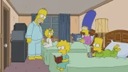 (v.l.n.r.) Homer; Maggie; Lisa; Bart; Marge