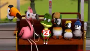 Die anderen Tiere wundern sich: Warum ist Zacki (Krokodil) heute so still?