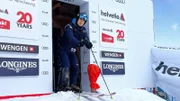 Tobias Müller steht im Starthaus der Lauberhorn-Abfahrt.