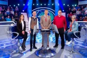 v.li.: Katharina Kienreich (Maria Enzersdorf in Niederösterreich), Martin Kohlmayer (Wien), Armin Assinger, Alfred Zehetner (Mattighofen in Oberösterreich), Marianne Dösinger (Leoben in der Steiermark).