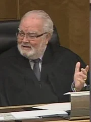Judge Jorge Rodriguez-Chomat and Penelope Soto in court.
