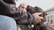 (GRAYSON ADOPTION) New adopters happy with dog at home check.