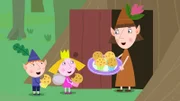 Ben und Holly freuen sich über die Muffins, die sie gebacken haben.
