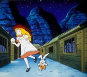 Das Rätsel ist gelöst, die Austern werden gefangen gehalten, damit sie so viele Perlen wie möglich herstellen. Alice empfindet Mitleid mit den Austern und hilft ihnen bei der Flucht.