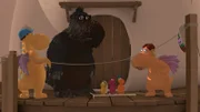 Kokosnuss, Oskar und Matilda suchen ein neues Zuhause für das Höhlenungeheuer Balduin.
