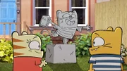 Hübsches Denkmal, denken sich Moon und Ollie.