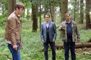Für Finn Kiesewetter (Sven Martinek, r.) und Lars Englen (Ingo Neujoks, M.) ist Sascha Lubig (Moritz Leu, l.) der Hauptverdächtige im Fall Nadine Bomke.