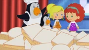 Zoé und Tanja müssen dem Bäckermeister der Königin helfen aus all diesen kleinen Kuchenstücken, eine herrliche Torte zu machen.