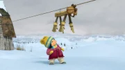 Kiki sucht nach einem Monster, mit dem sie Nele erschrecken kann.