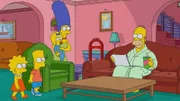 (v.l.n.r.) Lisa; Bart; Maggie; Marge; Homer