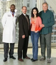 Das Team: v.l.: Dr. Trey Sanders (Mahershalalhashbaz Ali), Dr. Garret Macy (Miguel Ferrer), Dr. Jordan Cavanaugh (Jill Hennessy) und Max Cavanaugh (Ken Howard).


+++