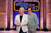 Wer weiß denn sowas? Folge 1248 - Werner Schulze-Erdel und Jörg Draeger Die Kandidaten: Moderator und Schauspieler Werner Schulze-Erdel (l.) und der Fernsehmoderator Jörg Draeger (r.).