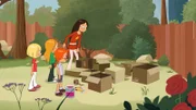 Wendy hilft den Freundinnen, ein Gartenhaus zu bauen.
