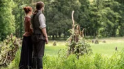 Banges Warten auf eine Naturkatastrophe: Sophie Skelton als Brianna Randall Fraser, Richard Rankin als Roger Wakefield