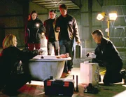 Als das CSI-Team (v.l. Marg Helgenberger, Jorja Fox, George Eads, Gary Dourdan, William Petersen) zum Schauplatz eines Mordes gerufen wird, wird den Ermittlern schnell klar, dass sie es mit einem alten Bekannten zu tun haben: dem Serienkiller Paul Millander...