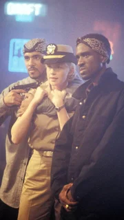 V.l.: Chili (Mailon Rivera), Meg Austin (Tracy Needham), Stick (Brian D. Coats)
