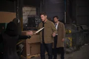 L-R: Dark Kaia (Yadira Guevara-Prip), Dean Winchester (Jensen Ackles) and Castiel (Misha Collins)