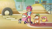 Bo, Flo und die restliche Familie amüsieren sich mit ihren Rollern im Park, bis plötzlich Susie und Stevie Schmidt auftauchen. Die beiden Rollerprofis sorgen für Ärger und wollen den Park für sich allein.