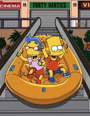 Bart (r.) und Milhouse (l.) stellen nachts das Einkaufszentrum auf den Kopf.