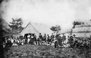 Freiwillige der Ambulanz von Turin des Italienischen Roten Kreuzes, Sedan, nach dem 1. September 1870.