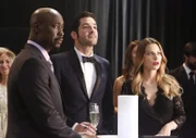 L - R: DB Woodside, Lucifer Morningstar (Tom Ellis), Chloe Decker (Lauren German)