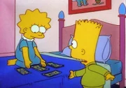 Lisa soll auf ihren Bruder Bart aufpassen.