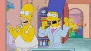 (v.l.n.r.) Homer; Marge; Homer; Lisa