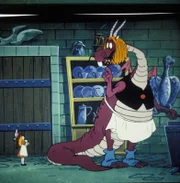 Der Jabberwocky gibt zu, dass er das Ei der Frau Taube gestohlen hat. Er will ein neues Kochrezept ausprobieren.