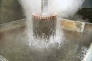 The stator is cooled after brazing the joint in Homell, NY.