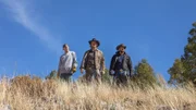 Jimmy Hurdstrom (Jefferson White, l.), Kayce Dutton (Luke Grimes, m.) und Rip Wheeler (Cole Hauser, r.)