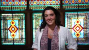 Bettany Hughes in Shaki Palace, Shaki, Azerbaijan