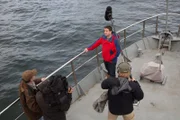 Baltic Sea, North of Gdynia, Poland - Stephen Burke is interviewed on the bow of the dive ship Thorr on the Baltic Sea.