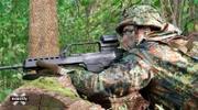 Reservist der Heimatschutzkompanie Thüringen bei einer Übung auf dem Übungsplatz Ohrdruf