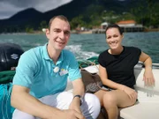 Ilhabela in Brasilien. Reiseleitern Talina Hotz und Kreuzfahrtdirektor Christoph Schädel machen einen Tauchausflug.