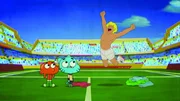 Gumball (Mitte) und Darwin (l.) haben sich wacker geschlagen (Carlton, r.)