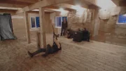 The Brown family inside their home.
