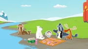 Als Inui (Mi.) und ihre Freunde zum Zelten fahren, treffen sie auf die beiden Walrösser Uwe (re.) und Ole (li.). Die glauben aber leider, alles besser zu wissen – und das nervt enorm.