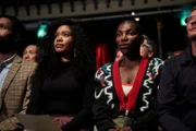 L-R: Terry (Weruche Opia) and Arabella (Michaela Coel)