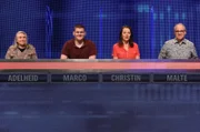 Die Kandidat:innen: Adelheid Wild, Marco Kupferschmied, Christin Püschel und Malte Redenz.